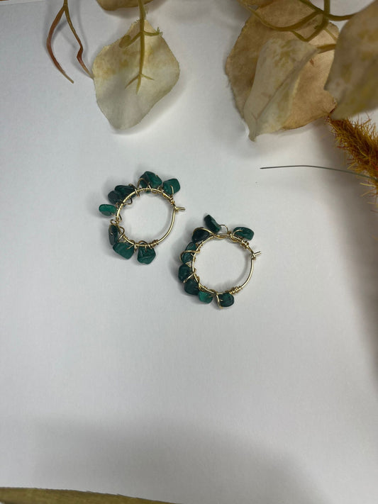 Malachite stone earrings