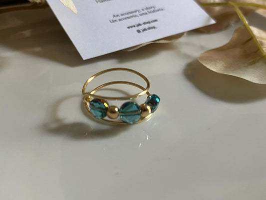 Translucent sea stone ring