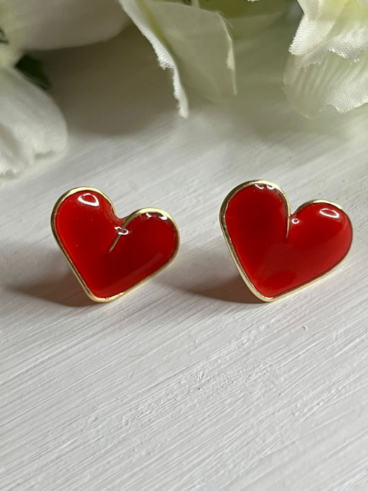 Mini Resin Heart Earrings