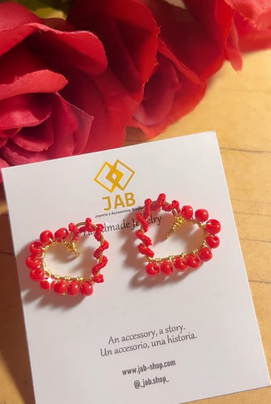 Combined red earrings